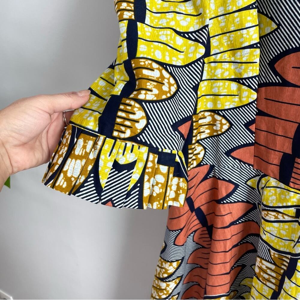 Handmade | African Print Ankara Maxi Dress Patchwork Queen Puff 3/4 Sleeve Round - Picture 5 of 11